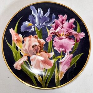 Anna Perenna Iris Plate Flowers of Count Lennart Bernadotte Bavaria Germany 9.5"